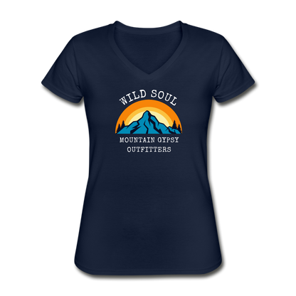 Wild Soul V-neck Tee - navy