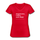 Mountains, Coffee, Dogs V-neck Tee - red