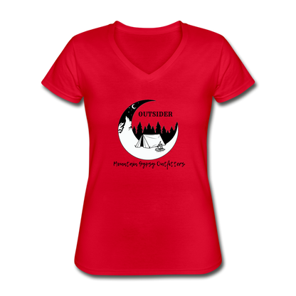 Outsider V-neck Tee - red
