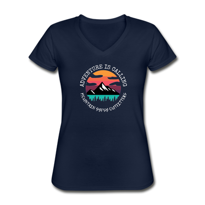 Adventure is Calling V-neck Tee - navy