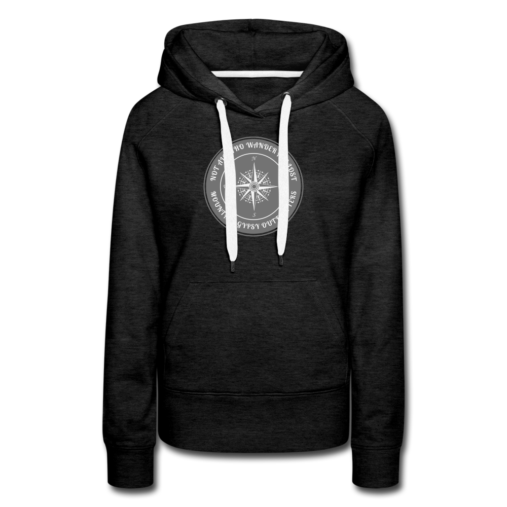 Not All Who Wander Hoodie - charcoal grey