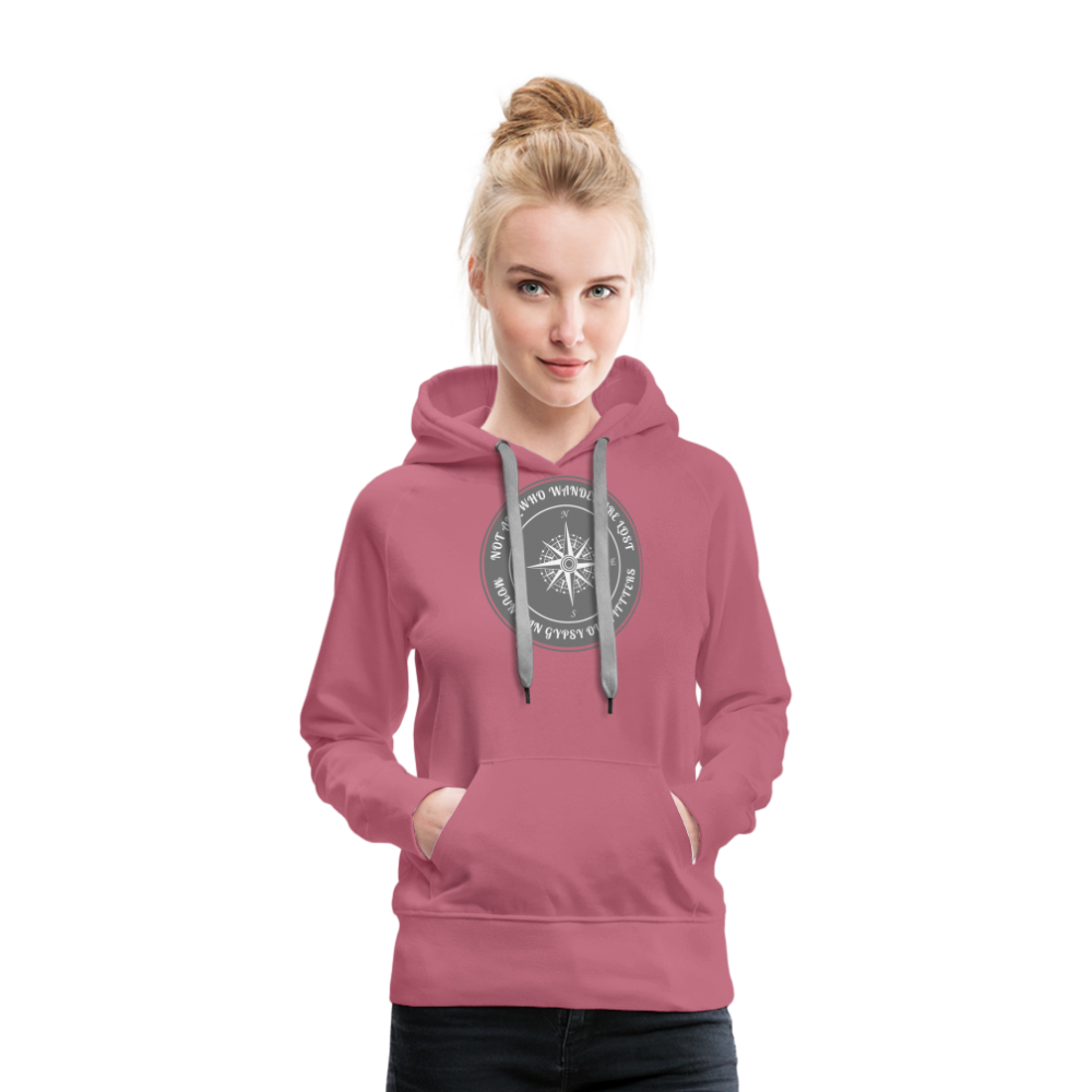 Not All Who Wander Hoodie - mauve