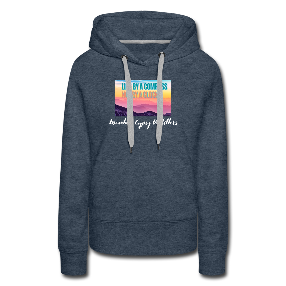 Live By a Compass Hoodie - heather denim