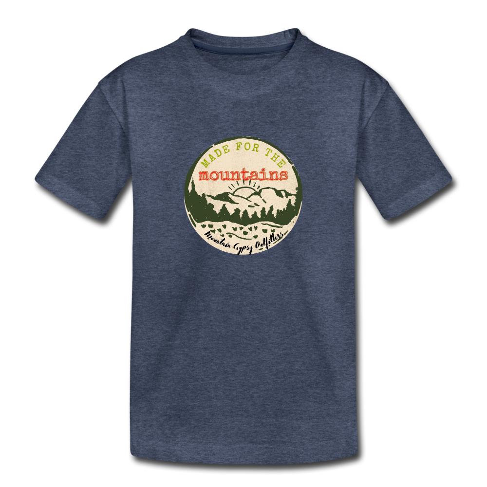 Made for the Mountains Kid's Tee - heather blue