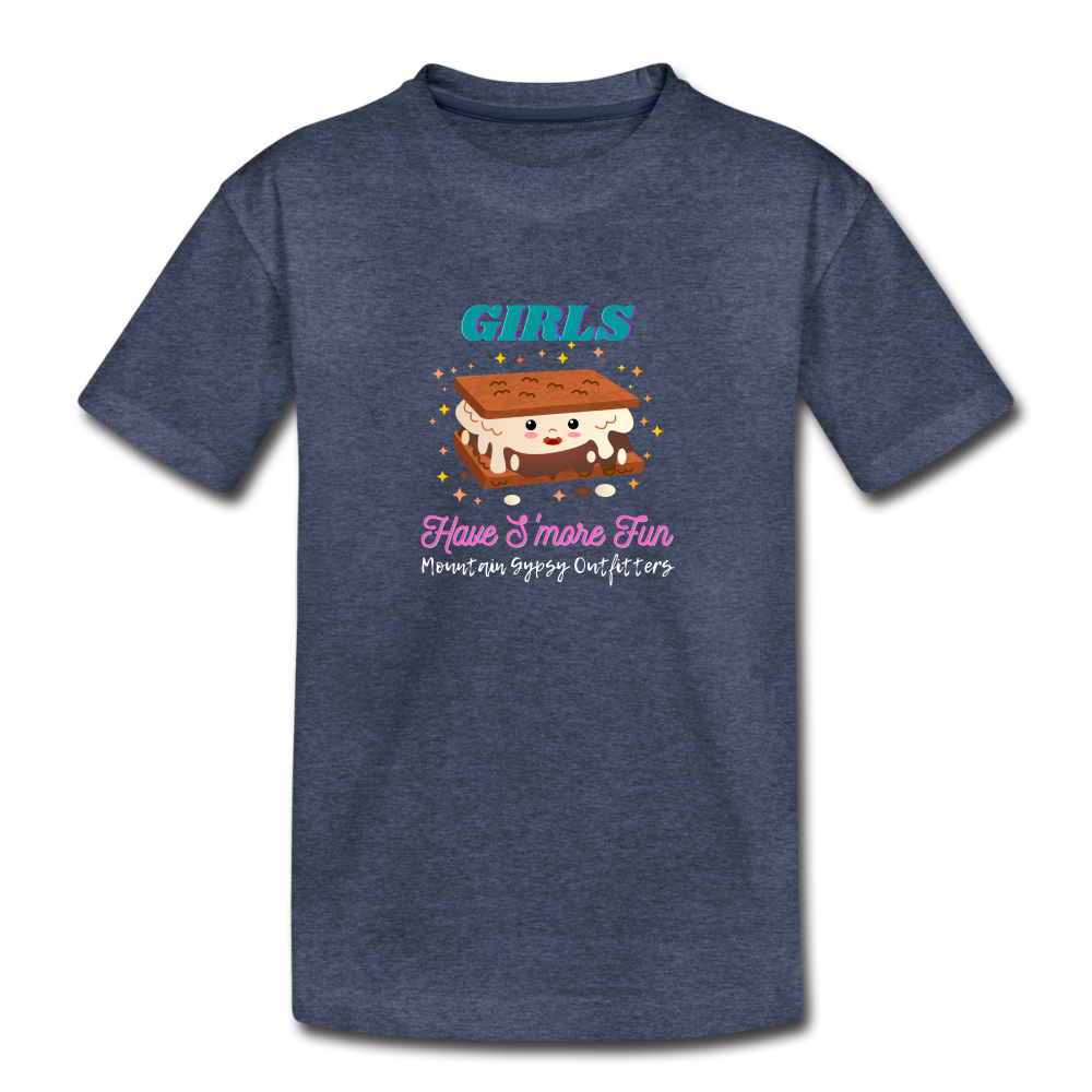 S'more Fun Kid's Tee - heather blue