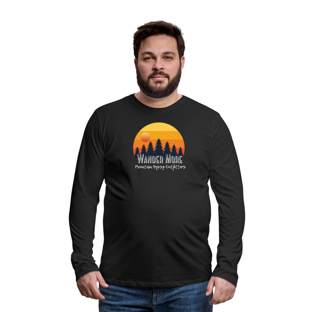 Wander More Men's Long Sleeve - black