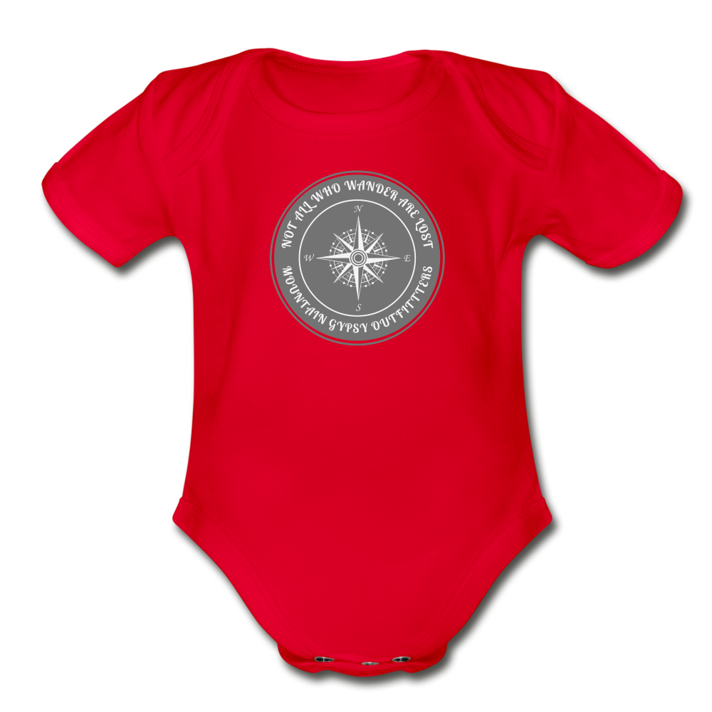 Not All Who Wander Infant Tee - red