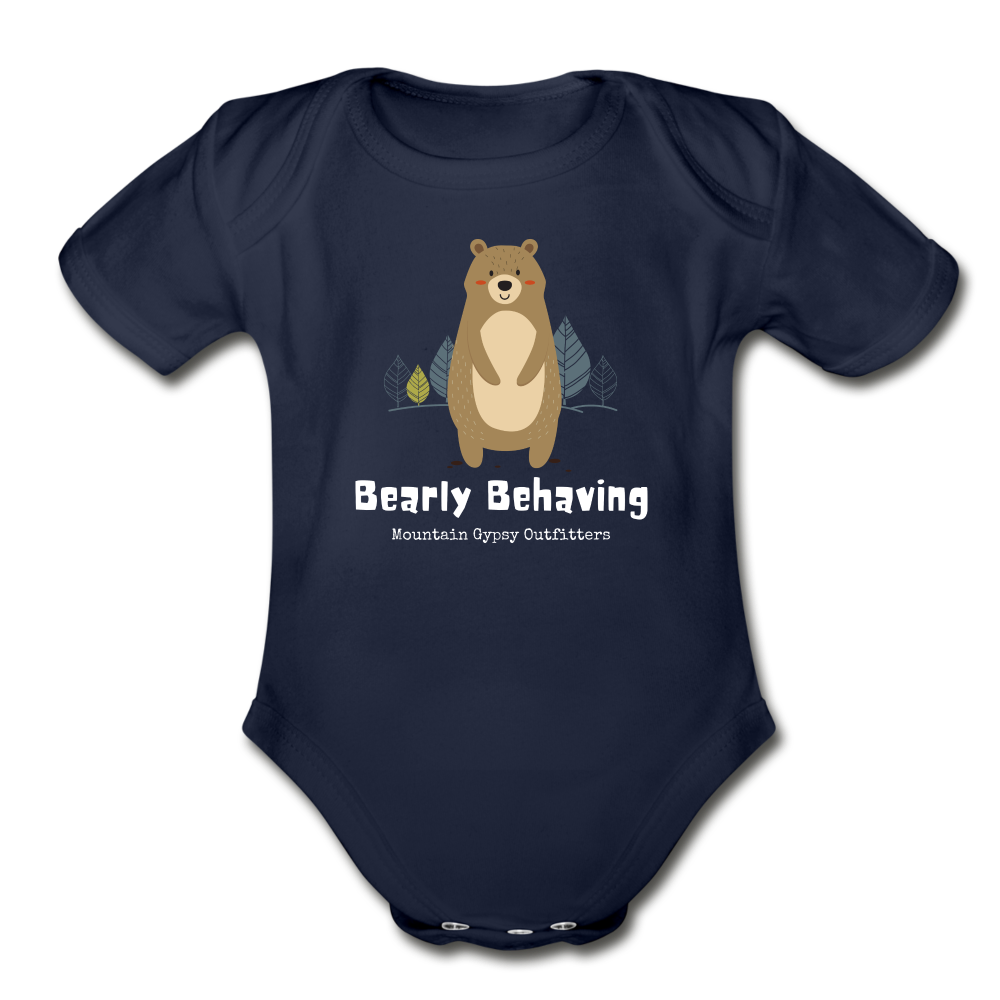 Bearly Behaving Infant Tee - dark navy