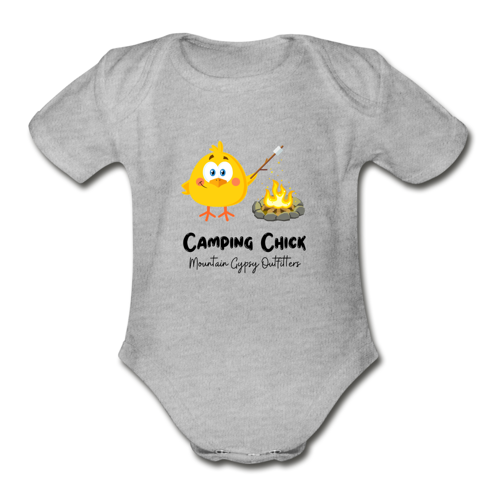 Camping Chick Infant Tee - heather grey