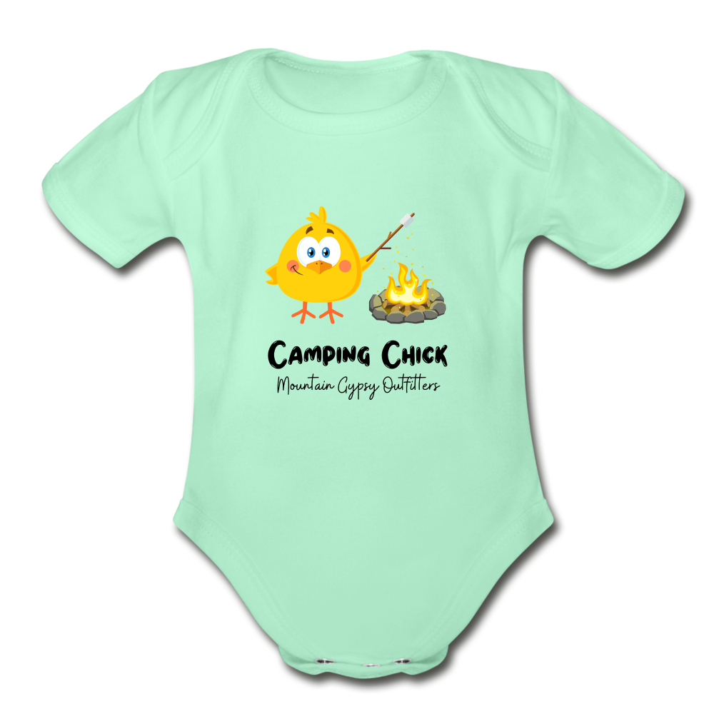 Camping Chick Infant Tee - light mint