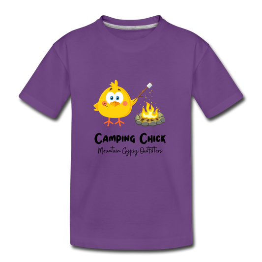 Camping Chick Toddler Tee - purple