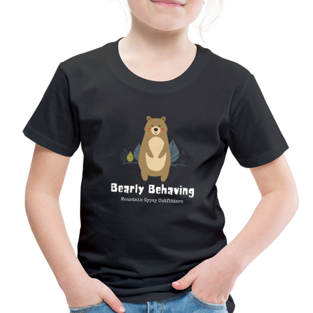 Bearly Behaving Toddler Tee - black