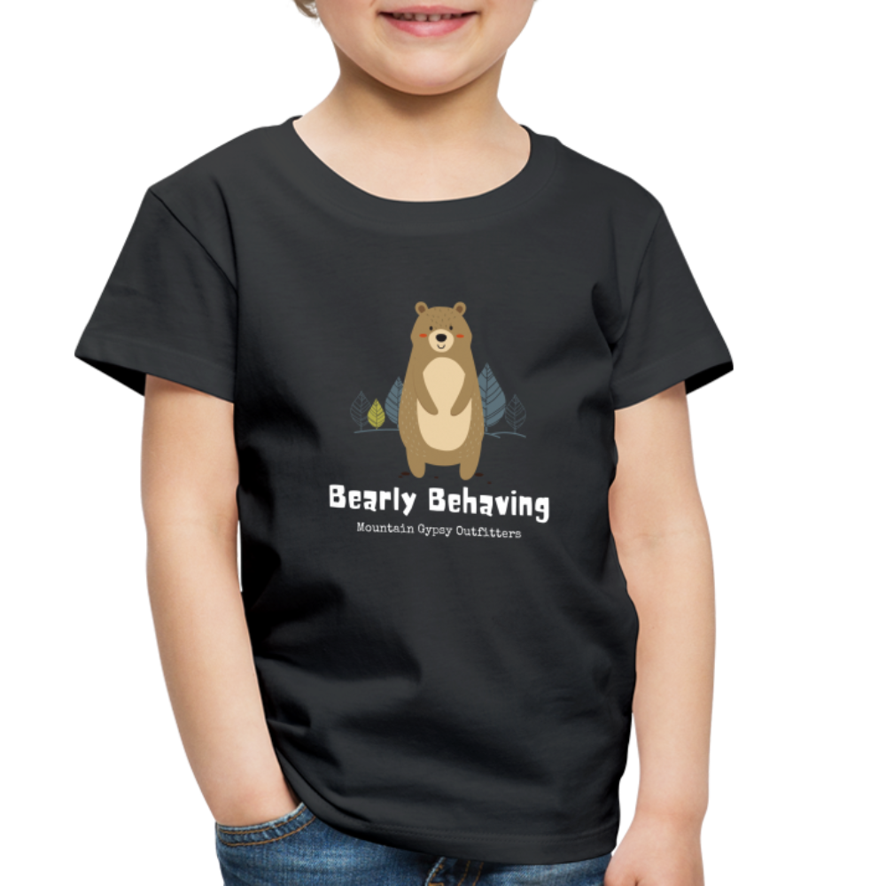 Bearly Behaving Toddler Tee - black