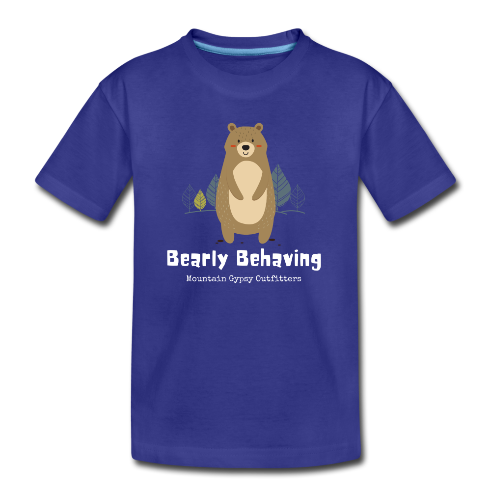 Bearly Behaving Toddler Tee - royal blue