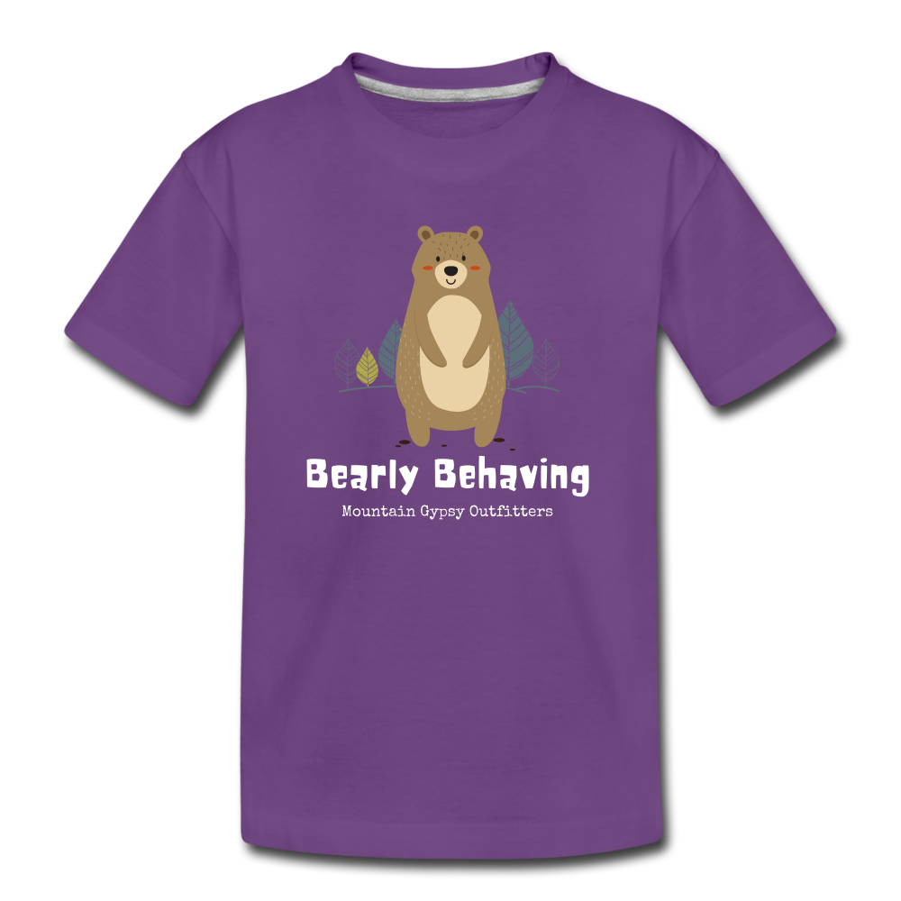 Bearly Behaving Toddler Tee - purple