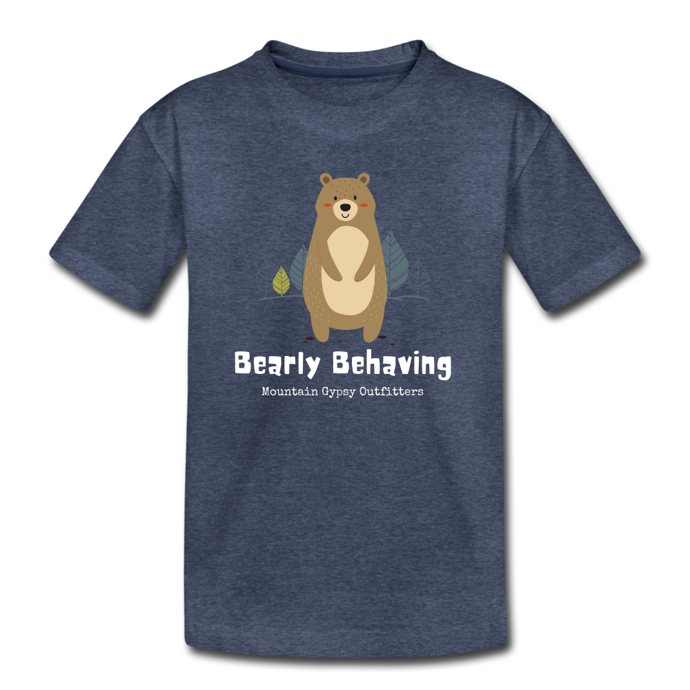 Bearly Behaving Toddler Tee - heather blue