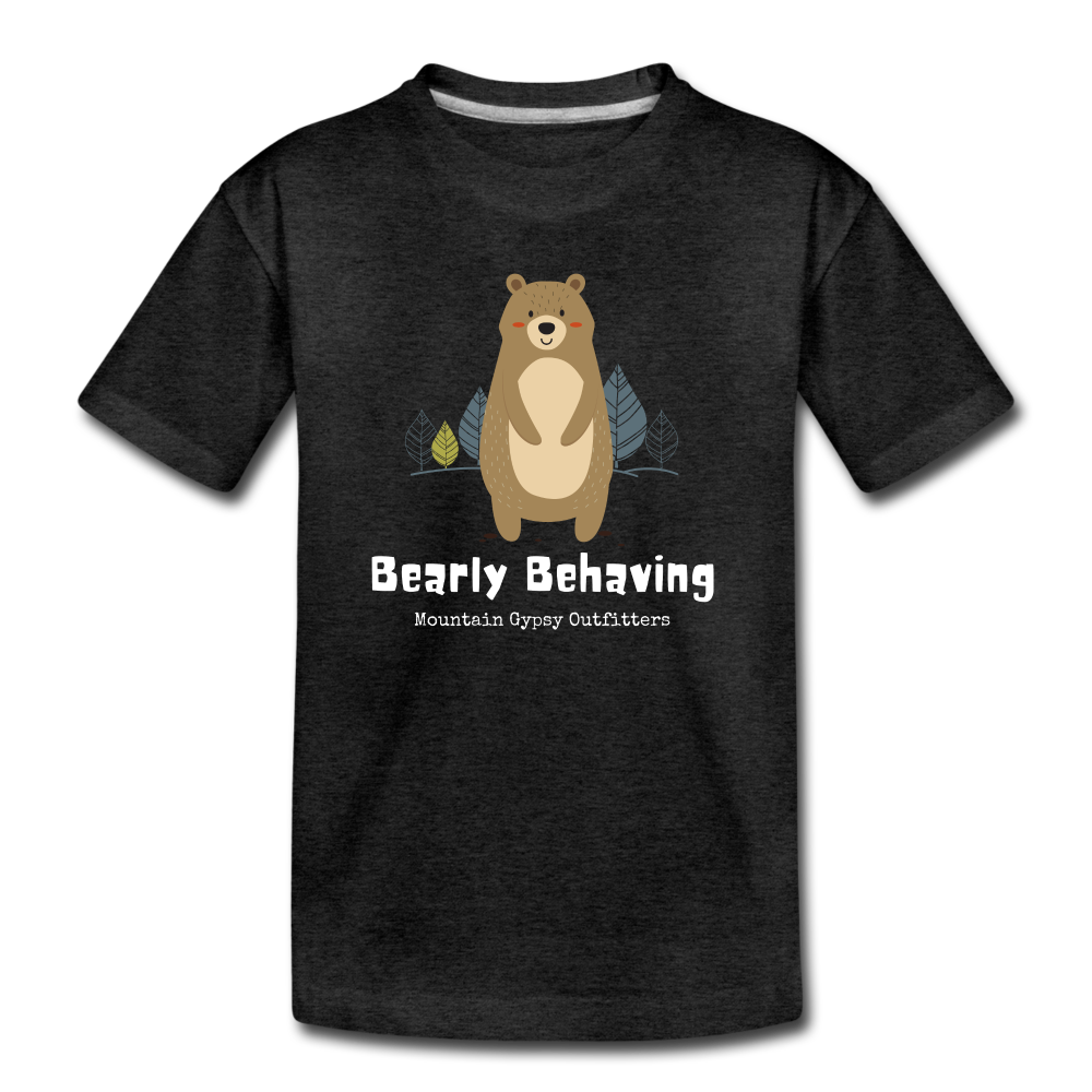 Bearly Behaving Toddler Tee - charcoal grey