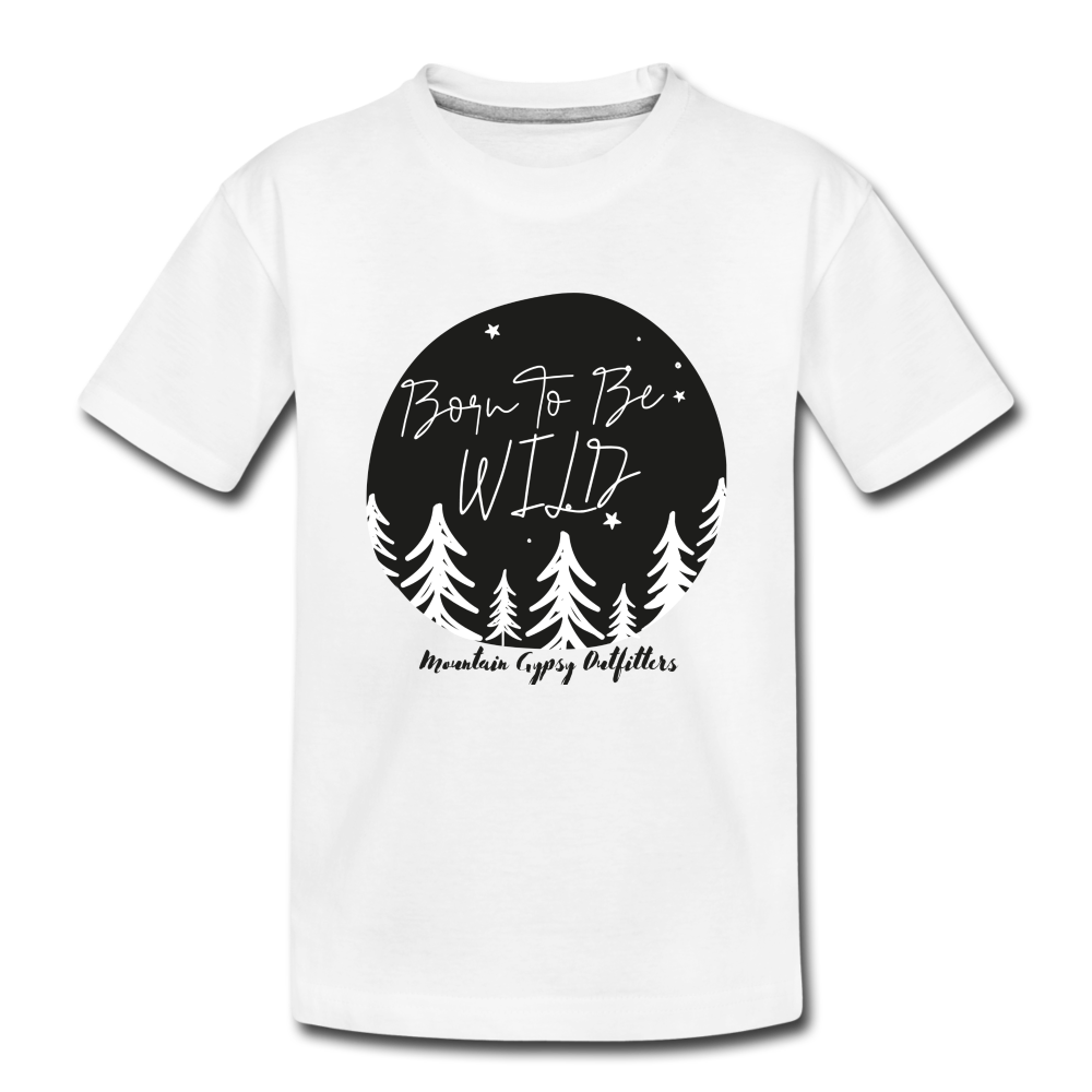 Born To Be Wild Toddler Tee - white