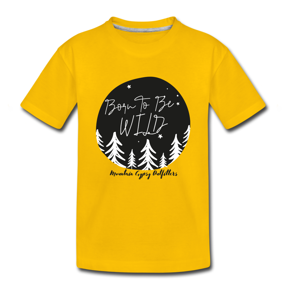 Born To Be Wild Toddler Tee - sun yellow