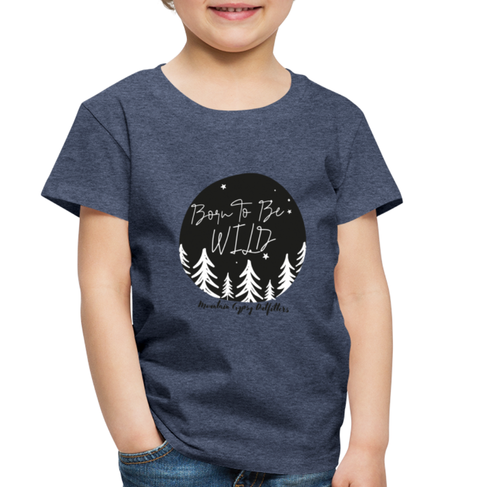 Born To Be Wild Toddler Tee - heather blue