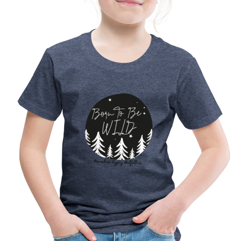 Born To Be Wild Toddler Tee - heather blue