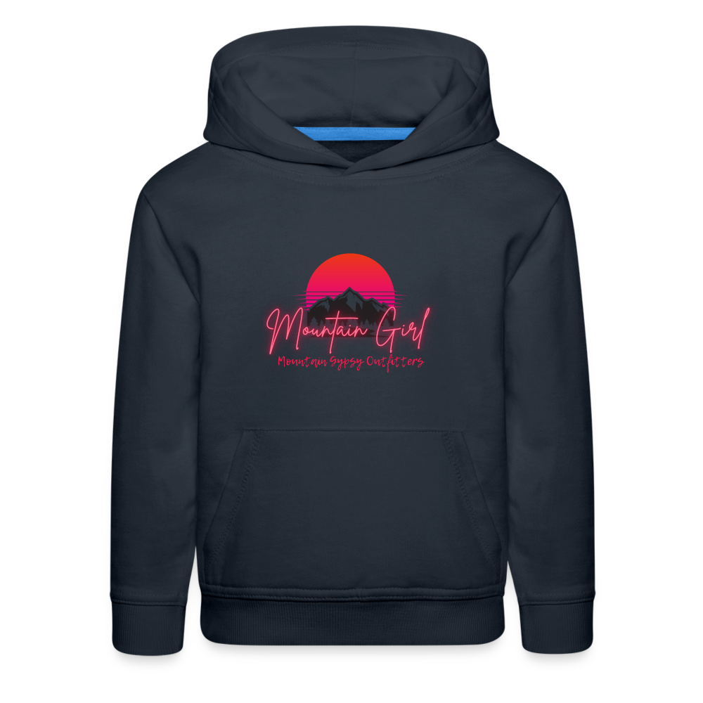 Mountain Girl Kids Hoodie - navy