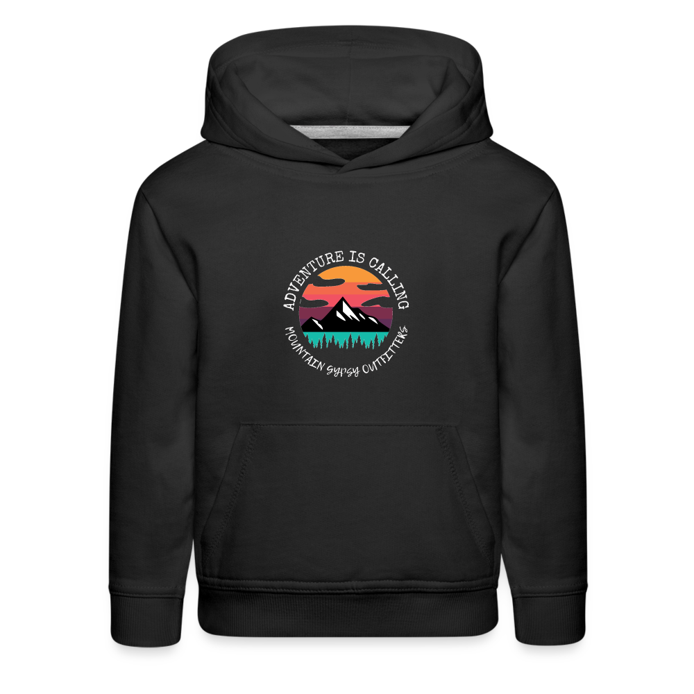 Adventure is Calling Kids Hoodie - black