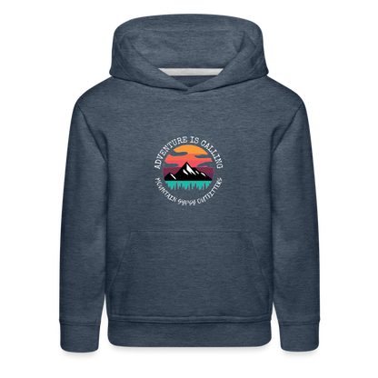 Adventure is Calling Kids Hoodie - heather denim