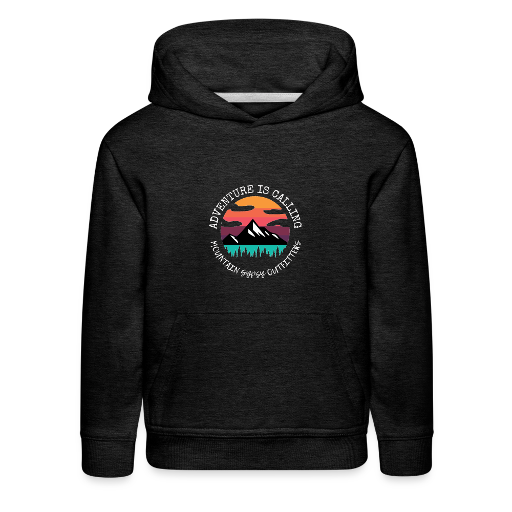 Adventure is Calling Kids Hoodie - charcoal grey