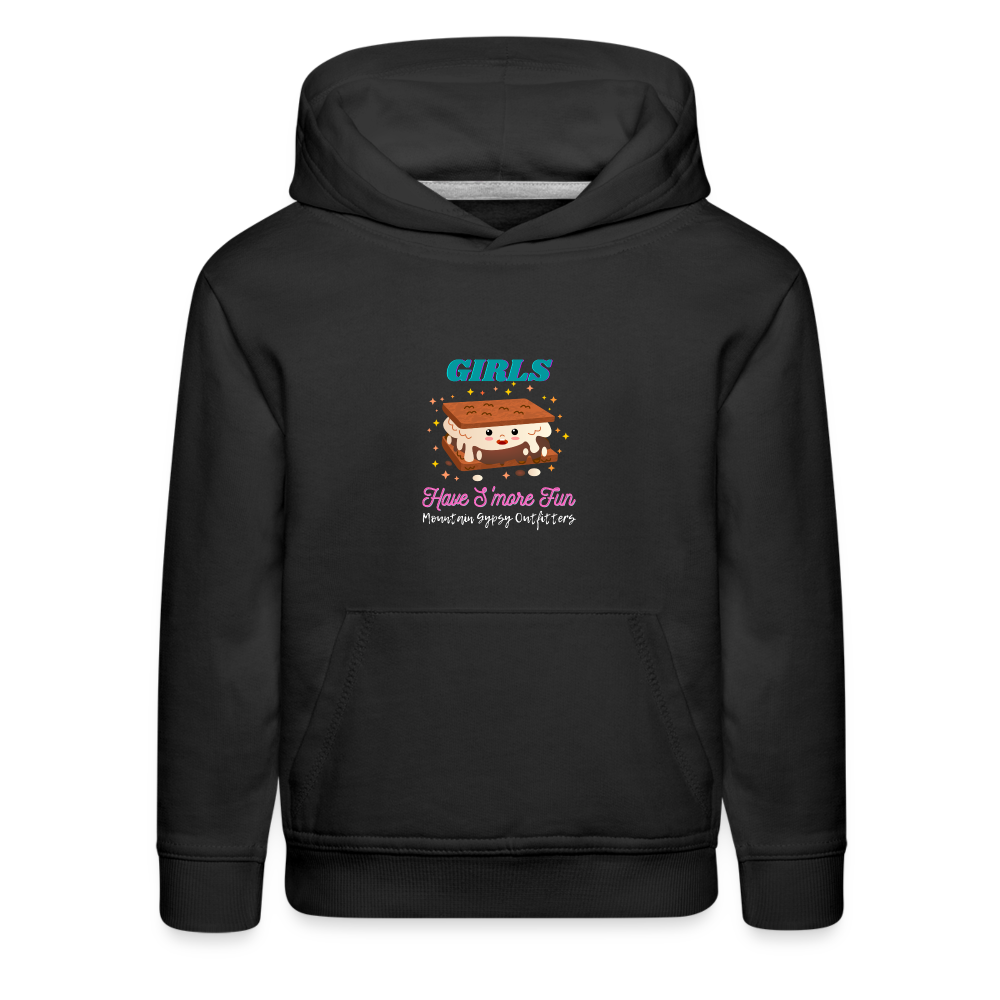 Girls Have S'more Fun Kids Hoodie - black