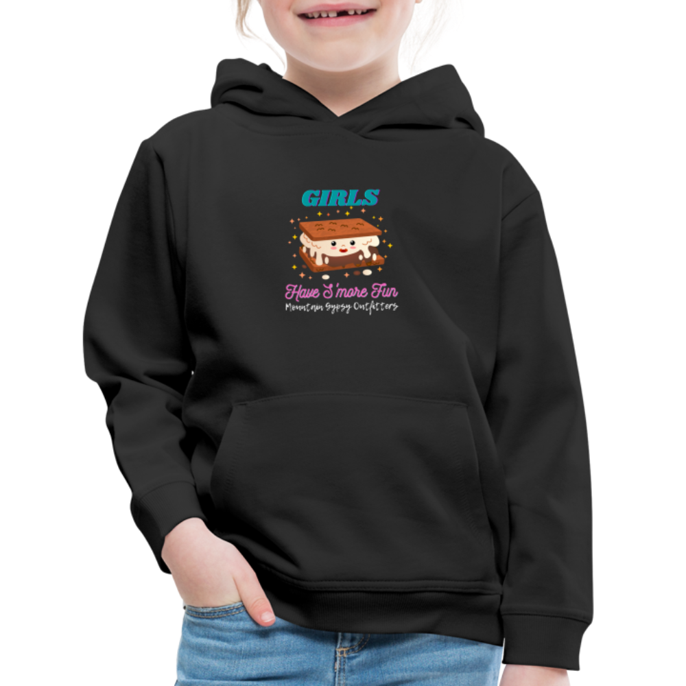 Girls Have S'more Fun Kids Hoodie - black