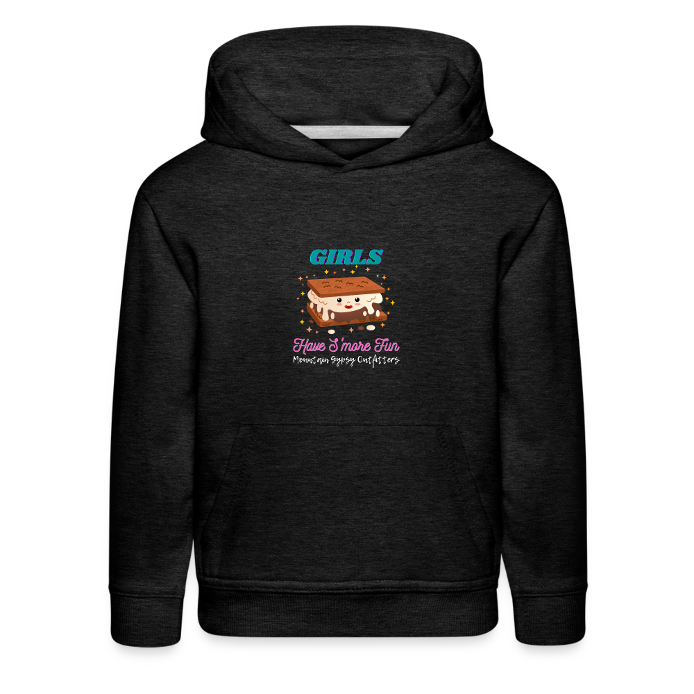 Girls Have S'more Fun Kids Hoodie - charcoal grey