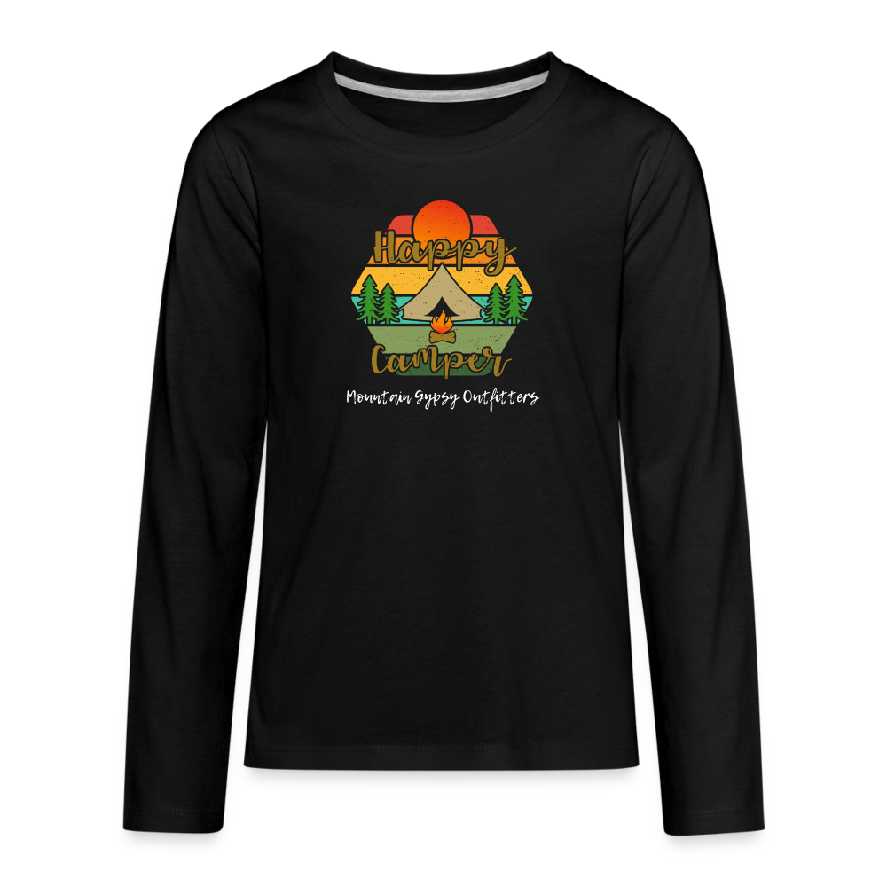 Happy Camper Kids Long Sleeve - black