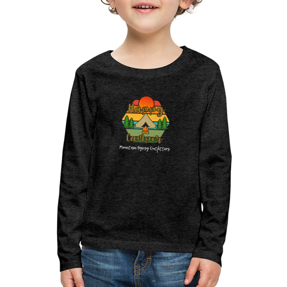 Happy Camper Kids Long Sleeve - charcoal grey