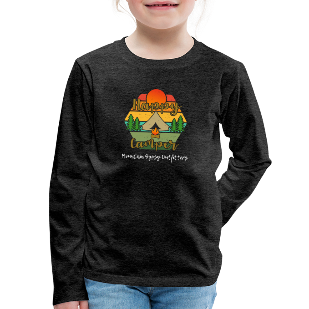 Happy Camper Kids Long Sleeve - charcoal grey