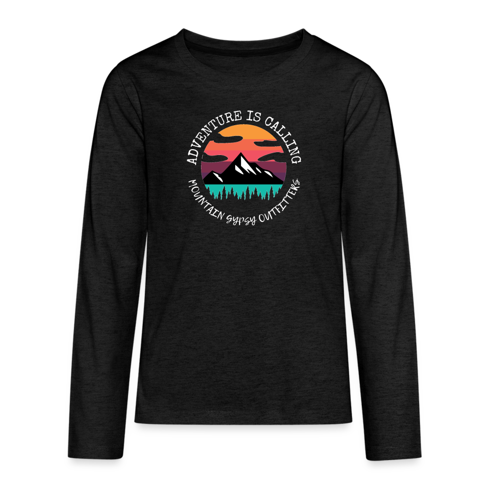 Adventure is Calling Kids Long Sleeve - charcoal grey