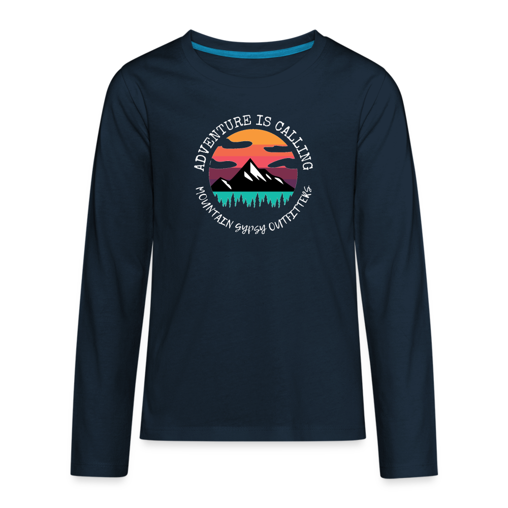 Adventure is Calling Kids Long Sleeve - deep navy