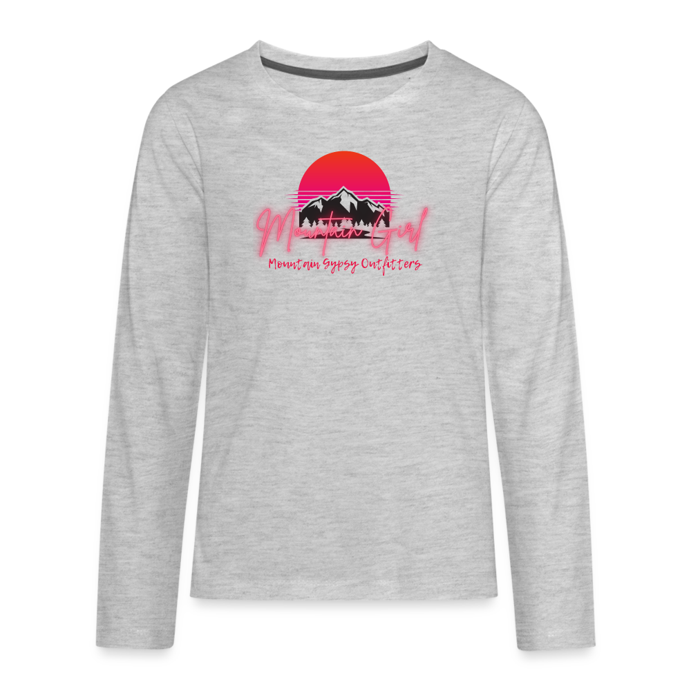 Mountain Girl Kids Long Sleeve - heather gray