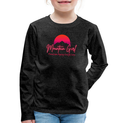 Mountain Girl Kids Long Sleeve - charcoal grey