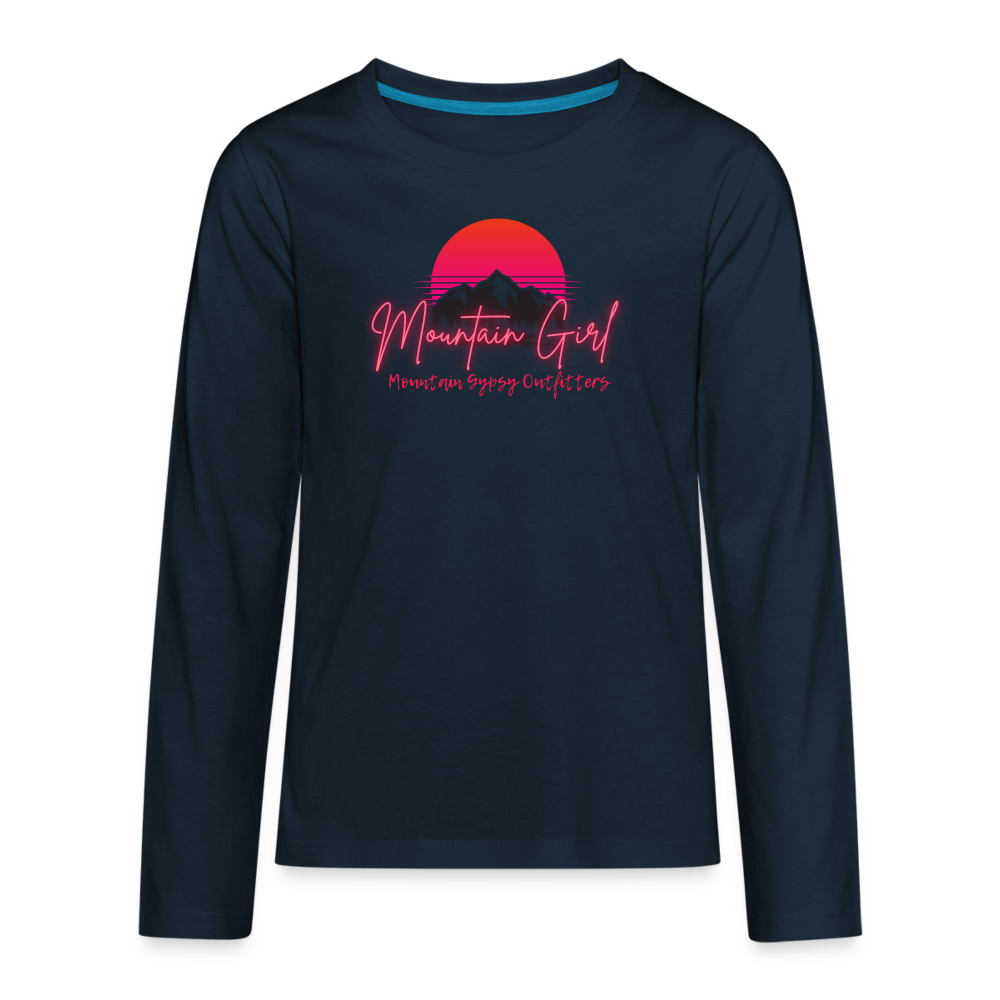 Mountain Girl Kids Long Sleeve - deep navy